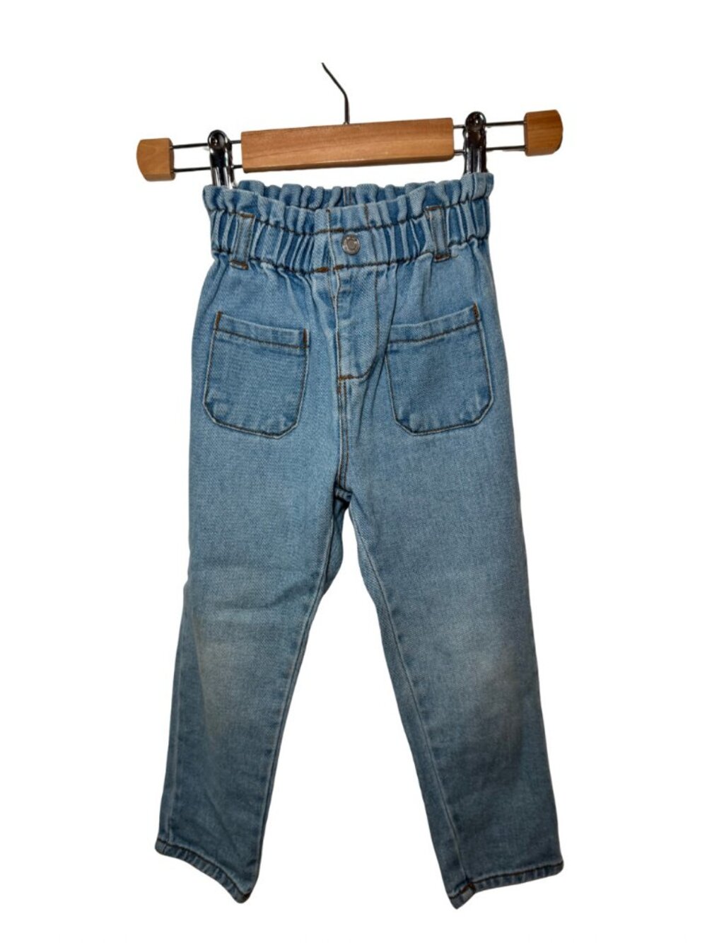 Zara Light Wash Paperbag Waist Jeans 3-4Y